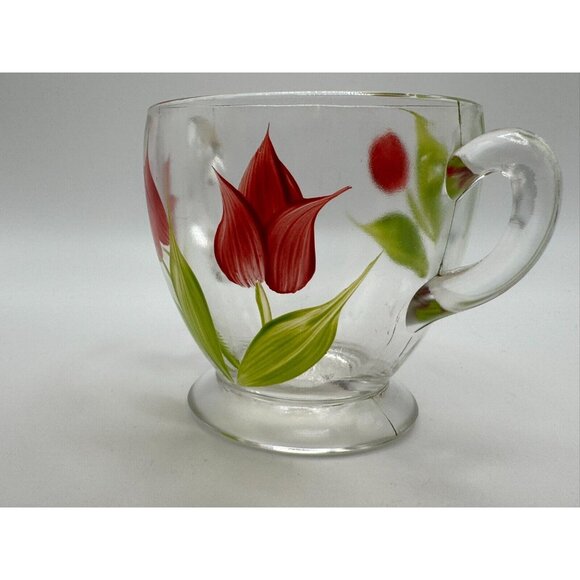 Vintage Bartlett Collins Sugar Bowl Red Tulips Flowers Gay Fad 50s Vintage - Picture 5 of 5